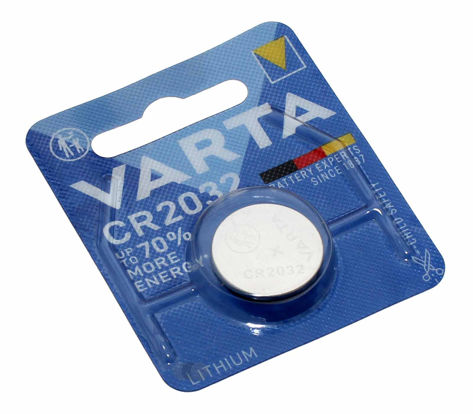 Varta CR2032 Knopfzellen 3V Batterie, Type 6032, 230mAh, 20x3,2mm