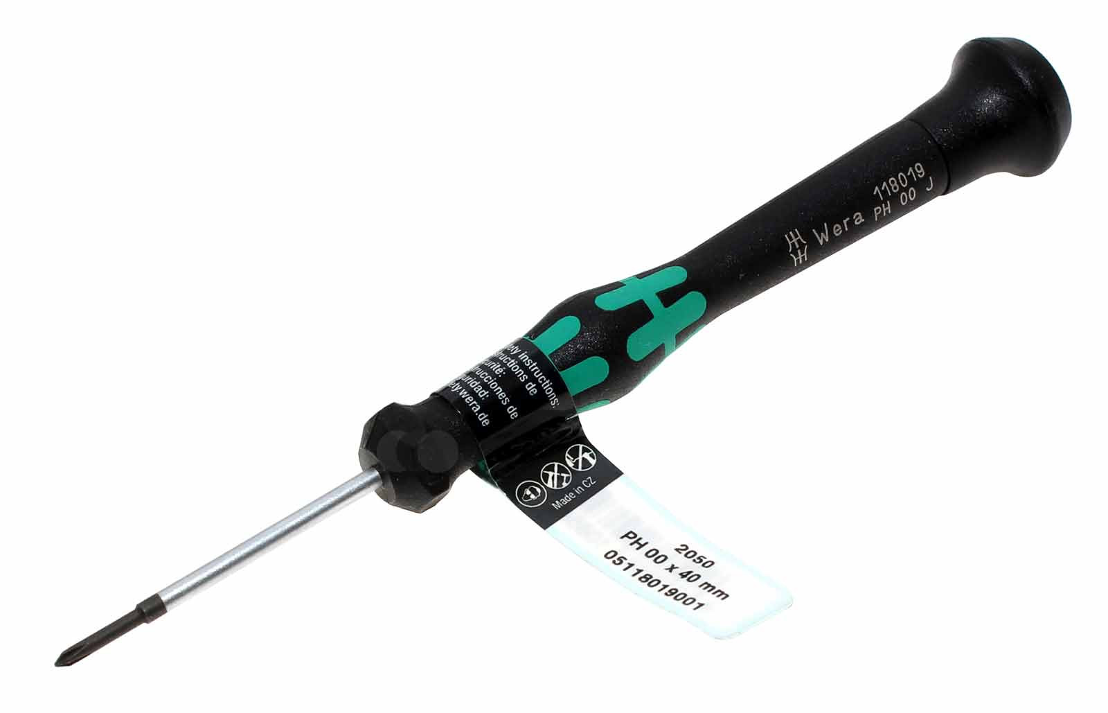 Wera 118019 Phillips PH 00x40 mm Profi Kreuzschlitz Schraubendreher, Schraubenzieher, 2050, 05118019001