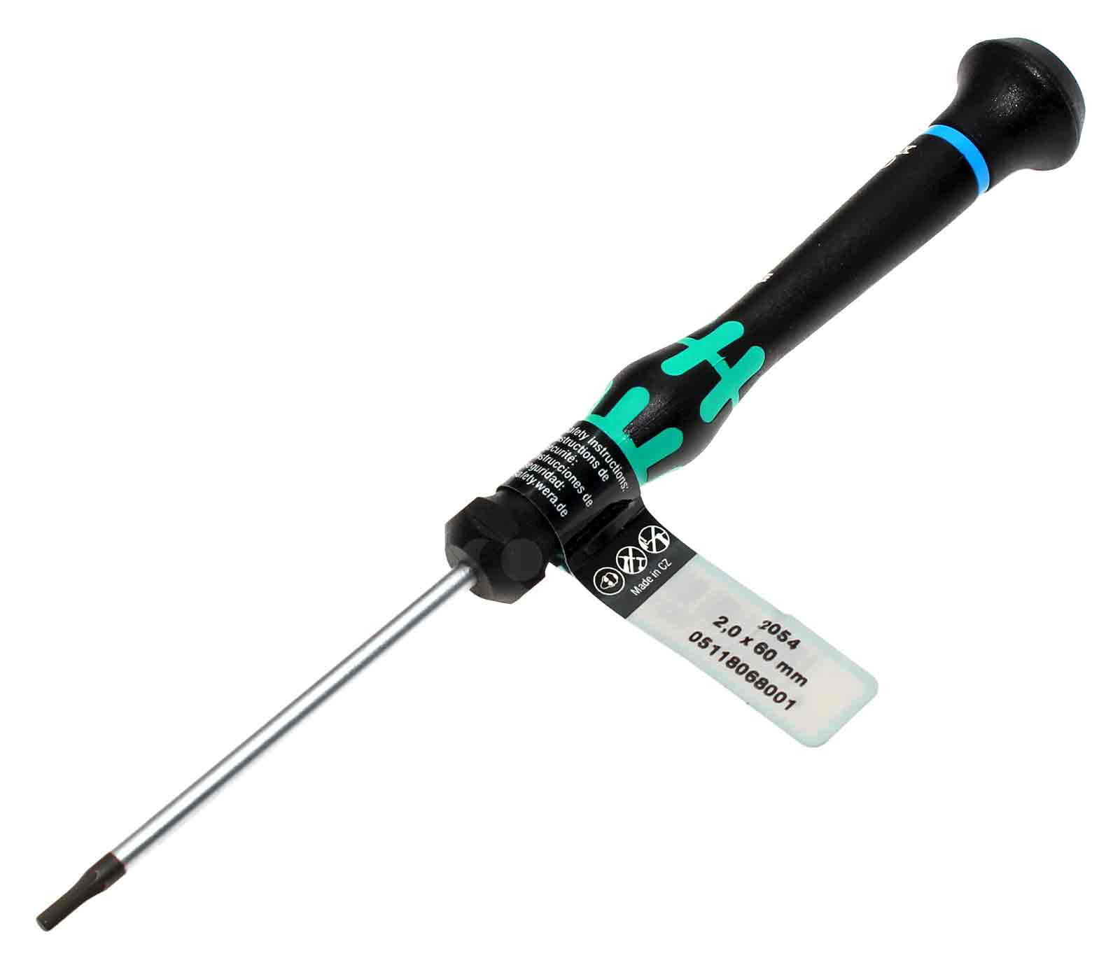 Wera 118068 ‎Hex-Plus 2,0 mm x 60 mm Innensechkant Schraubendreher, Schraubenzieher, 2054, 05118068001