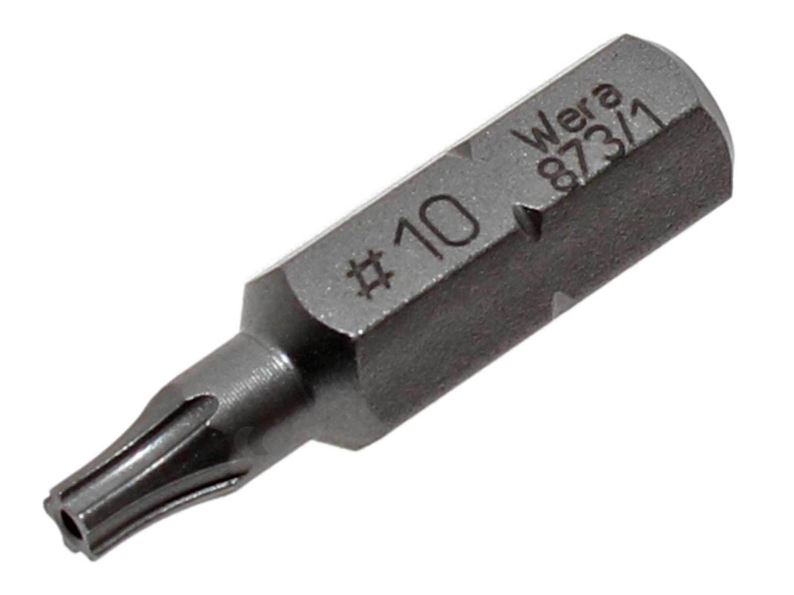 Wera 873/1 T10 Five Lobe 5 Stern Bit 10x25mm Zähhart mit Bohrung, 05066601001 