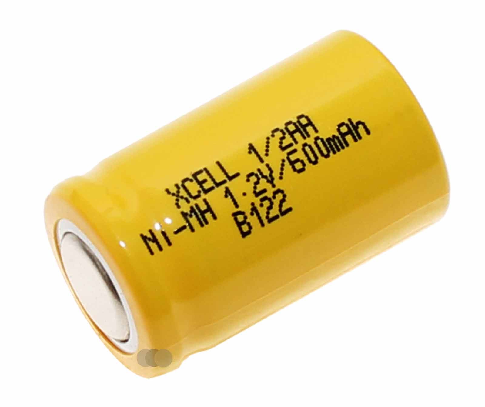 XCell 1/2 AA Akku X1/2AA600, Flat Top Ni-Mh Industriezelle, 1,2V, 600mAh