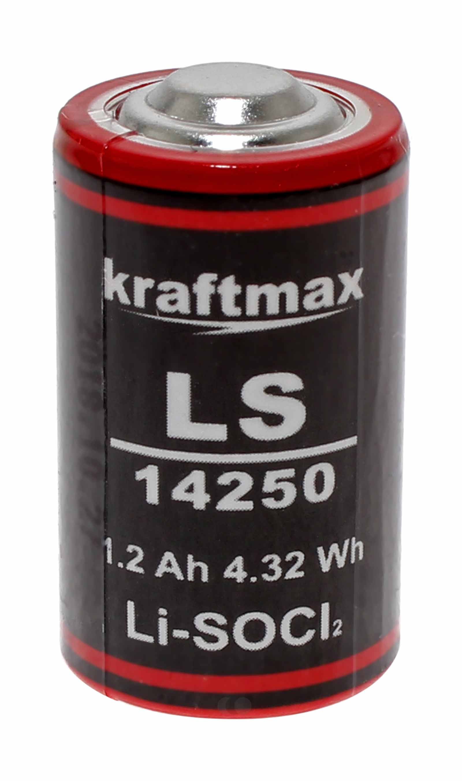 Kraftmax (früher XCell) LS14250 1/2 AA Li-SOCl2 Lithium Spezialbatterie, Industriezelle mit extrem hoher Energiedichte von 3,6 Volt und 1200mAh Kapazität