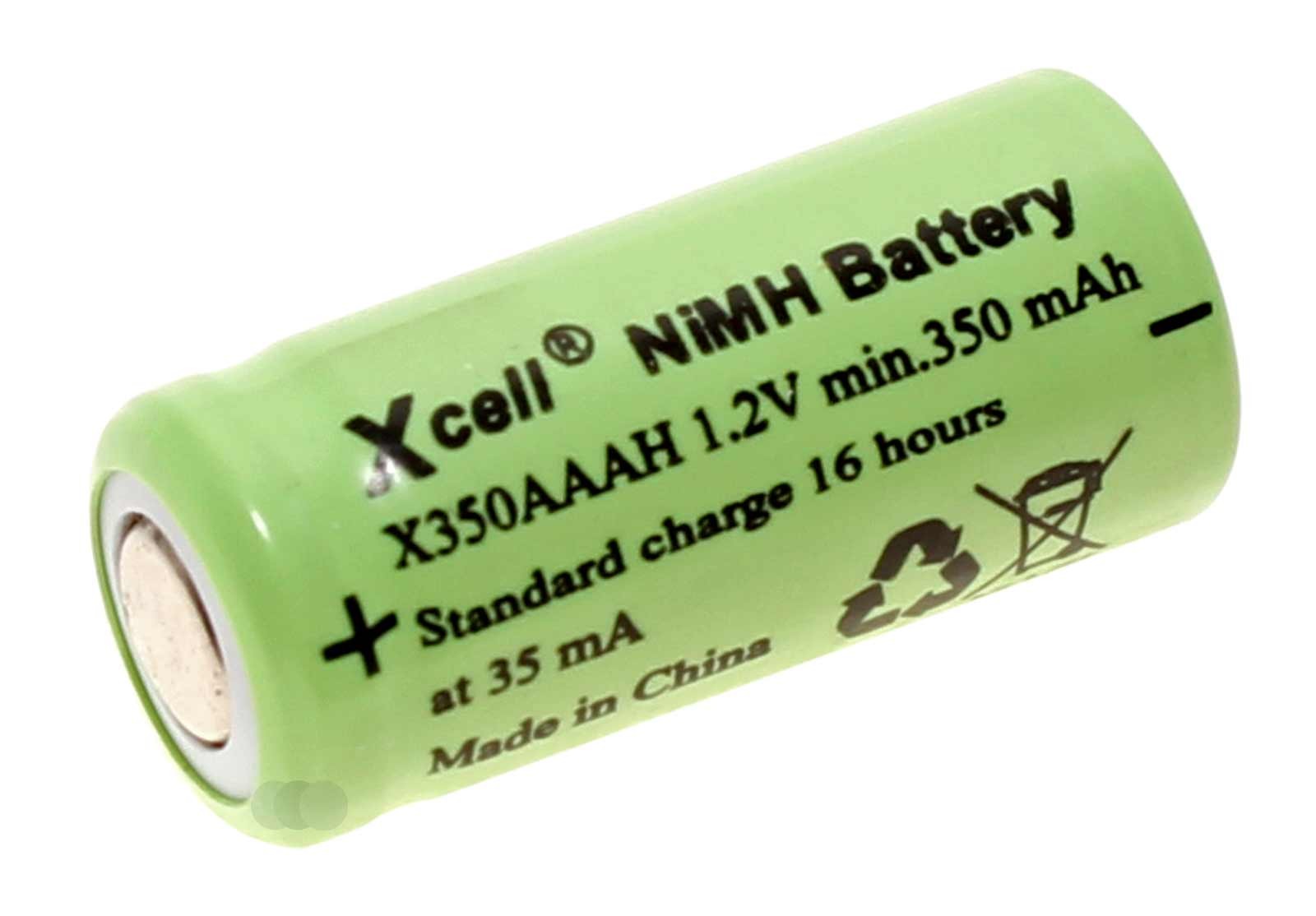 XCell X350AAAH Spezial-Akku, 1/2 AAA, Flat-Top, NiMH mit 1,2 Volt und 350mAh Kapazität