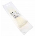 100 Stück Kabelbinder 200 x 2,5mm | wetterfestes Nylon | weiss transparent | Goobay 17061