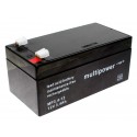 12 Volt 3,4Ah Multipower MP3.4-12 Blei Akku | VDS Zulassung | 4,8mm Faston Anschluss