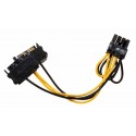 15cm Strom Adapter Kabel intern 2x SATA zu 8pol PCIe (PCI-Express) für Grafikkarten | inline 26628D