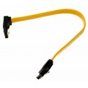 20cm DeLock SATA II 3 Gb/s Kabel | nach oben gewinkelt / gerade | Metall Clips | gelb | 82470