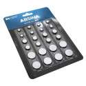 24 Stk. Absina Knopfzellen-Set | AG1 AG3 AG4 AG10 AG13 CR2016 CR2025 CR2032 | 401008