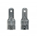 2er Set Faston Adapter 6,3mm Hülse auf 4,8mm Stecker F250 -> F187 / Flachstecker, Bleiakku