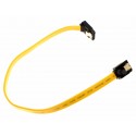 30cm DeLock SATA 3 Gb/s Kabel | gerade auf oben gewinkelt | Metall Clips | gelb | 82472