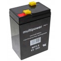 6 Volt 5Ah Multipower MP5-6 Blei Akku | 4,8mm Faston Anschluss