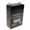 6 Volt 2,8Ah Multipower MP2.8-6P Blei Akku | 4,8mm Faston Anschluss