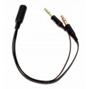 Delock Audio Headset Adapter 1x 3,5mm 4 Pin Klinkenbuchse auf 2x 3,5mm 3 Pin Klinkenstecker | 65967