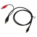 Delock Kabel 2x USB 2.0 Typ-A Stecker auf Mini USB 5-pol Stecker | z.B. für Festplatten | 82447