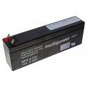 Multipower MP2.4-12C Blei Akku AGM | Zyklenfest | 4,8mm Faston Anschluss | 12 Volt 2,4Ah 