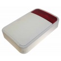 Gebrauchte vergilbte Visonic MCS-730 (868) RED  P/N: 90-203035 Alarmanlage Blinkleuchte Sirene Außen | Fully Wireless Outdoor Siren