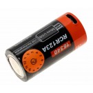 16340 CR123 Li-Ion Akku mit Micro-USB Ladeanschluss, 3,7V, max. 2,4Wh, 650mAh