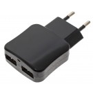 2 Port USB Ladeadapter Ladegerät Netzteil mit Auto-ID für Handy Tablet, 2,1A