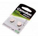 2er Pack Camelion AG10 Alkaline Knopfzelle Batterie 1,5V, 80mAh, AG10-BP2, (0%Hg) ersetzt G10, LR1130, LR54, 189, SR1130W, GP89A, 389