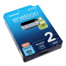 2er Pack Panasonic eneloop AAA HR03 Micro NiMH Akku, 1,2V, 800mAh, BK-4MCDE/2BE