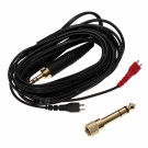 2m Audiokabel für Sennheiser HD 25, HD 250, HD 425, HD 430, HD 440 II, HD 530, HD 540 u.a., 6,35 mm Adapter