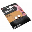 2x Duracell LR43 AG12 Alkaline Knopfzelle Batterie, 12GA, B-LR43, G12A, LR1131, 1,5V, 73mAh