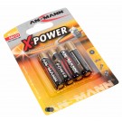4er Pack Ansmann X-Power Alkaline Batterie Micro AAA (LR03) mit 1,5 Volt und 1300mAh Kapazität, Artikelnummer 5015653