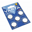 5x Varta CR2016 Lithium Knopfzelle Batterie für Uhren Autoschlüssel u.a., wie BR2016, DL2016, ECR2016, 3V, 87mAh