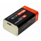 9V Block Li-Ion Akku mit Micro-USB Ladebuchse, 6LR61, 6AM6, AM-6, 9V, 400mAh