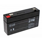 CTM CT1.3-6 Blei Gel Akku AGM, 4,8mm Fast-on Anschluss, 6V, 1300mAh