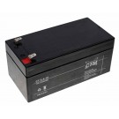CTM CT3.4-12 Blei Gel Akku AGM, VdS, 4,8mm Faston Anschluss, 12V, 3400mAh