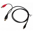 Y Kabel von Delock mit 2x USB 2.0 Typ-A Stecker auf 1x Mini USB 5-pol Stecker, Hersteller Artikelnummer 82447