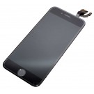 LCD Retina Display Bildschirm für iPhone 6 mit Glas Scheibe in schwarz, das Display ist vormontiert mit Front Kamera, Licht Sensor, Hörmuschel, Mikrofon und Home Button mit Flex Kabel