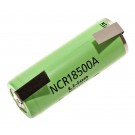 3,7V Panasonic NCR18500A Li-Ion Akku ersetzt Sanyo UR18500F, 2040mAh, mit U-Lötfahne, MH12210