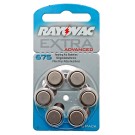 6er Pack Rayovac Extra Advanced Knopfzelle Batterie Typ 675, PR44, für Hörgeräte, hearing aid, 1,4V, 640mAh ersetzt HA675, H 675, V675A, PR44, 675 HPX, DA675 H