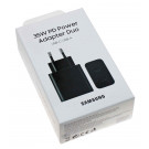 Samsung EP-TA220 USB-C USB-A Schnellladegerät 35W schwarz, EP-TA220NBEGEU, Ladeadapter Netzteil