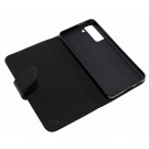 Schutz Hülle Tasche Cover Bookstyle für Samsung Galaxy S21 5G, schwarz, Kunstleder