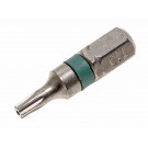 Sicherheits Torx T10 Bit mit Bohrung, 25mm Bitlänge, 1/4" Sechskantschaft, S2 Stahl