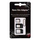 SIM Karten Adapter Set NanoSim MicroSim für iPhone iPad iPad mini HTC One