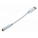 USB-C Stecker auf 3,5mm 4-Pin Stereo mit Mikrofon Klinke Buchse Adapter, analog, weiss