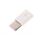 Adapter USB-C Stecker auf Micro-USB Buchse, weiß, Konverter