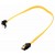 30cm DeLock SATA 3 Gb/s Kabel | gerade auf unten gewinkelt | Metall Clips | gelb | 82474