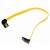 30cm DeLock SATA 3 Gb/s Kabel | oben gewinkelt auf rechts gewinkelt | Metall Clips | gelb | 82523