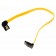30cm SATA Kabel von DeLock mit nach oben gewinkeltem und auf rechts gewinkeltem Stecker und Metall Clips in Farbe gelb, Artikelnummer 82523