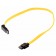 30cm SATA Kabel von DeLock mit nach oben gewinkeltem und geradem Stecker und Metall Clips in Farbe gelb. Artikelnummer 82472