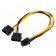 30cm Strom Adapter Kabel intern 2x 4pol 5,25" zu 6pol PCIe (PCI-Express) für Grafikkarten, inline 26628