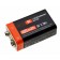 9V Block Li-Ion Akku mit Micro-USB Ladeanschluss mit 9 Volt Spannung und 400mAh Kapazität