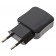 Dual USB (mit zwei USB-Anschlüssen) Ladeadapter, Ladegerät, Netzteil, Multiadapter mit Auto-ID und 2,1A für die Steckdose in Farbe schwarz