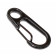 Einfacher Karabinerhaken aus Metall mit federndem Schnappverschluss in Farbe schwarz, L 31mm, B 14,5mm, H 2mm
