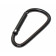 Einfacher Karabinerhaken Metall Schnappverschluss schwarz, L 45,5mm, B 23,7mm, H 3,4mm
